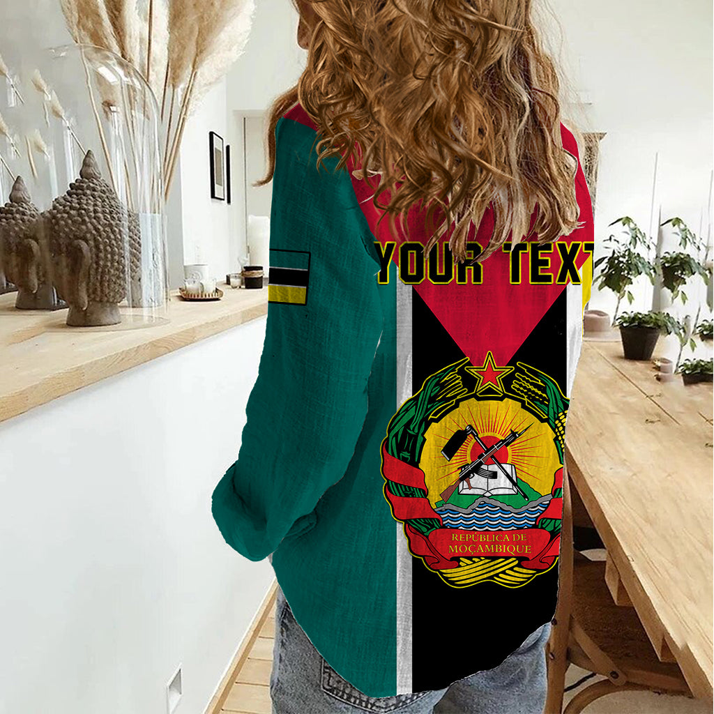 Personalised Mozambique Women Casual Shirt Muzambhiki Flag Style - Wonder Print Shop