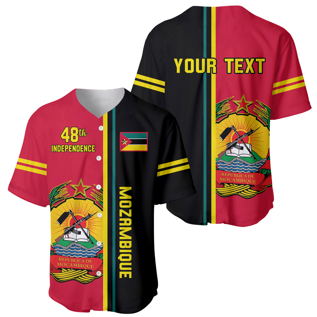 Personalised Independence Day Mozambique Baseball Jersey Muzambhiki Coat Of Arms - Wonder Print Shop