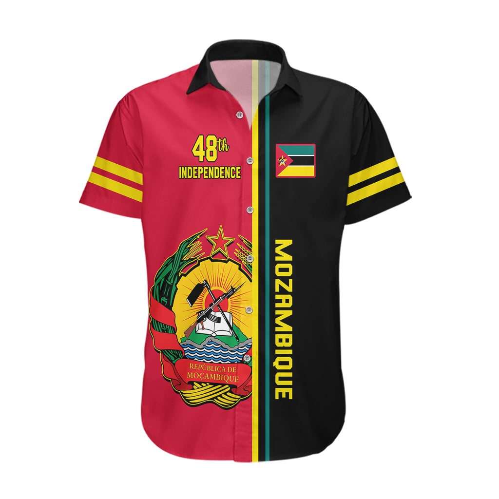 Personalised Independence Day Mozambique Hawaiian Shirt Muzambhiki Coat Of Arms - Wonder Print Shop