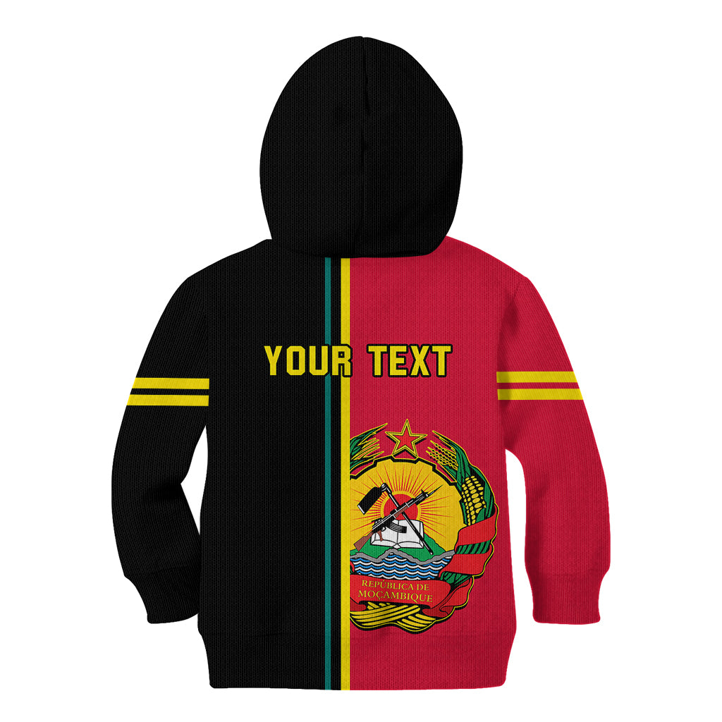 Personalised Independence Day Mozambique Kid Hoodie Muzambhiki Coat Of Arms - Wonder Print Shop