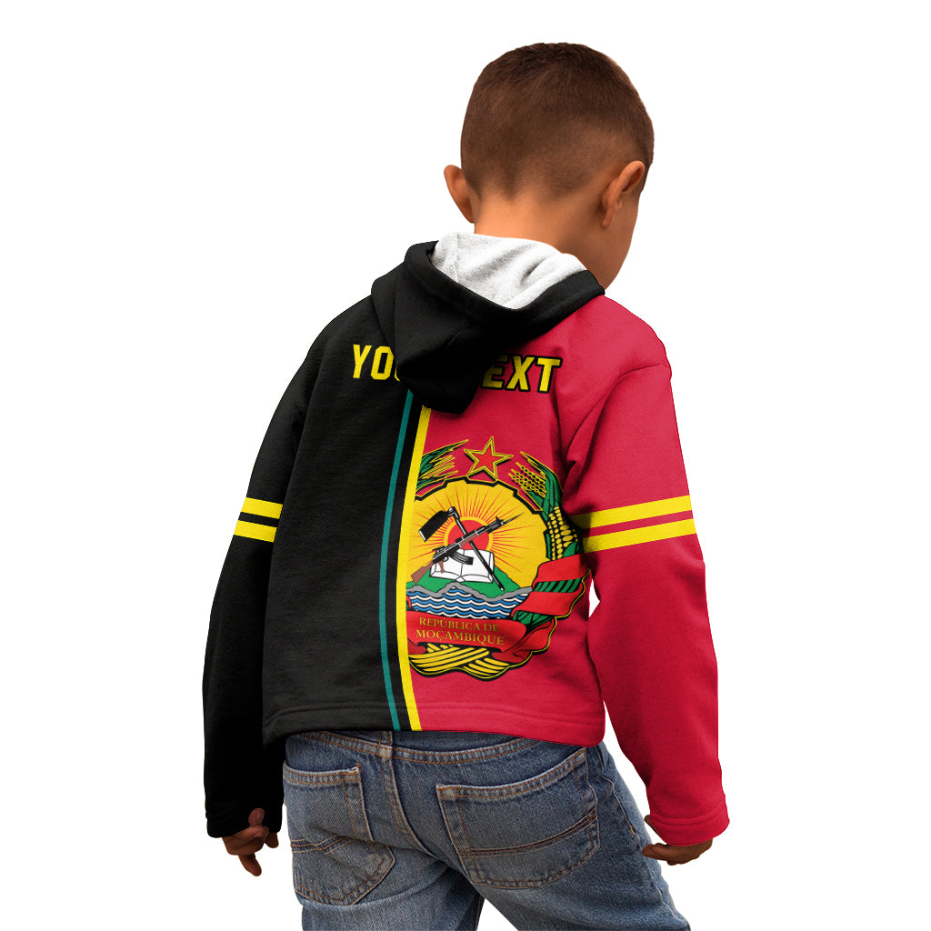 Personalised Independence Day Mozambique Kid Hoodie Muzambhiki Coat Of Arms - Wonder Print Shop