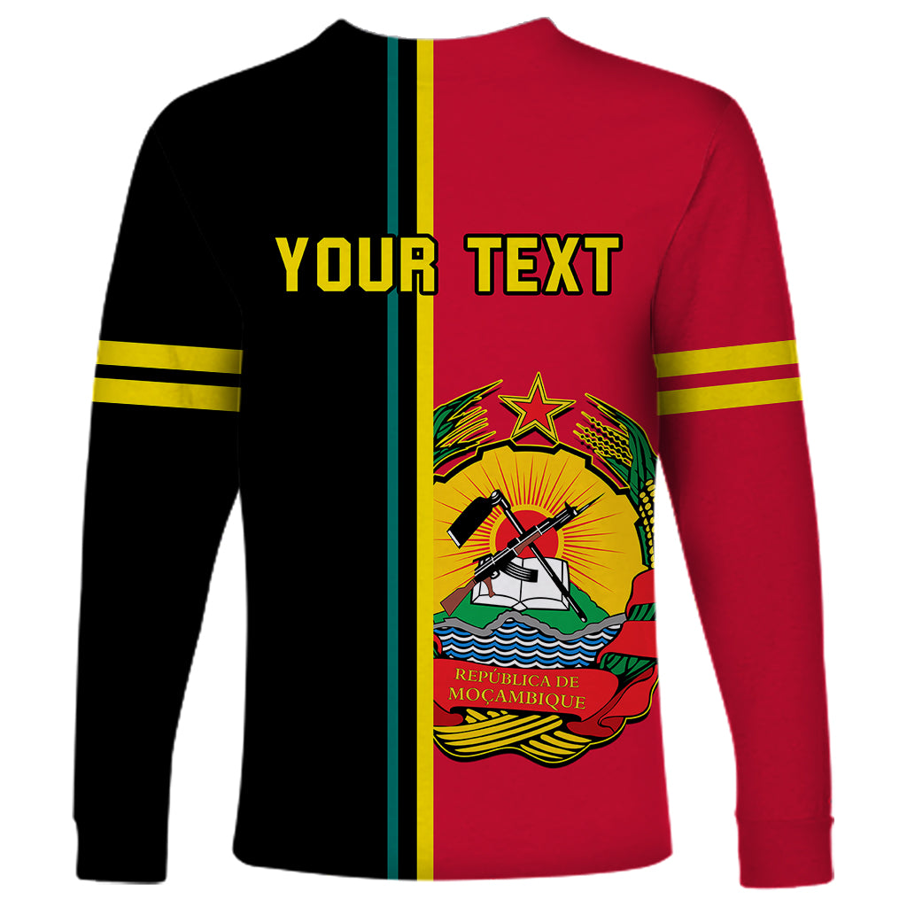 Personalised Independence Day Mozambique Long Sleeve Shirt Muzambhiki Coat Of Arms - Wonder Print Shop