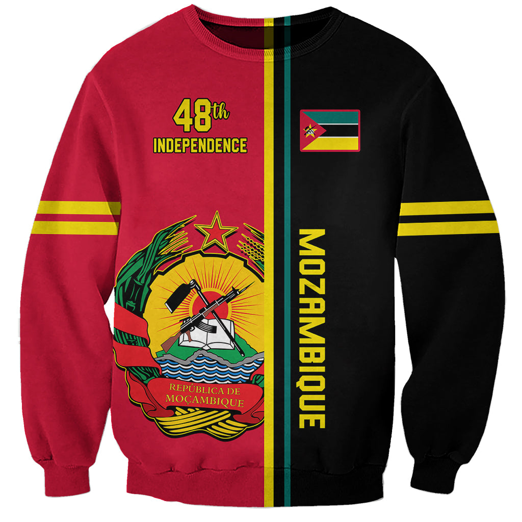 Personalised Independence Day Mozambique Sweatshirt Muzambhiki Coat Of Arms - Wonder Print Shop