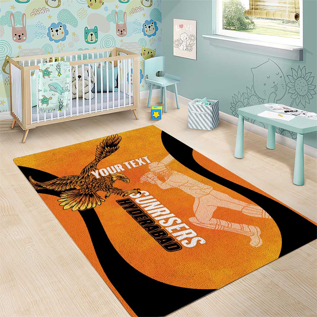 Custom Hyderabad India Cricket Area Rug Go Sunrisers Eagle