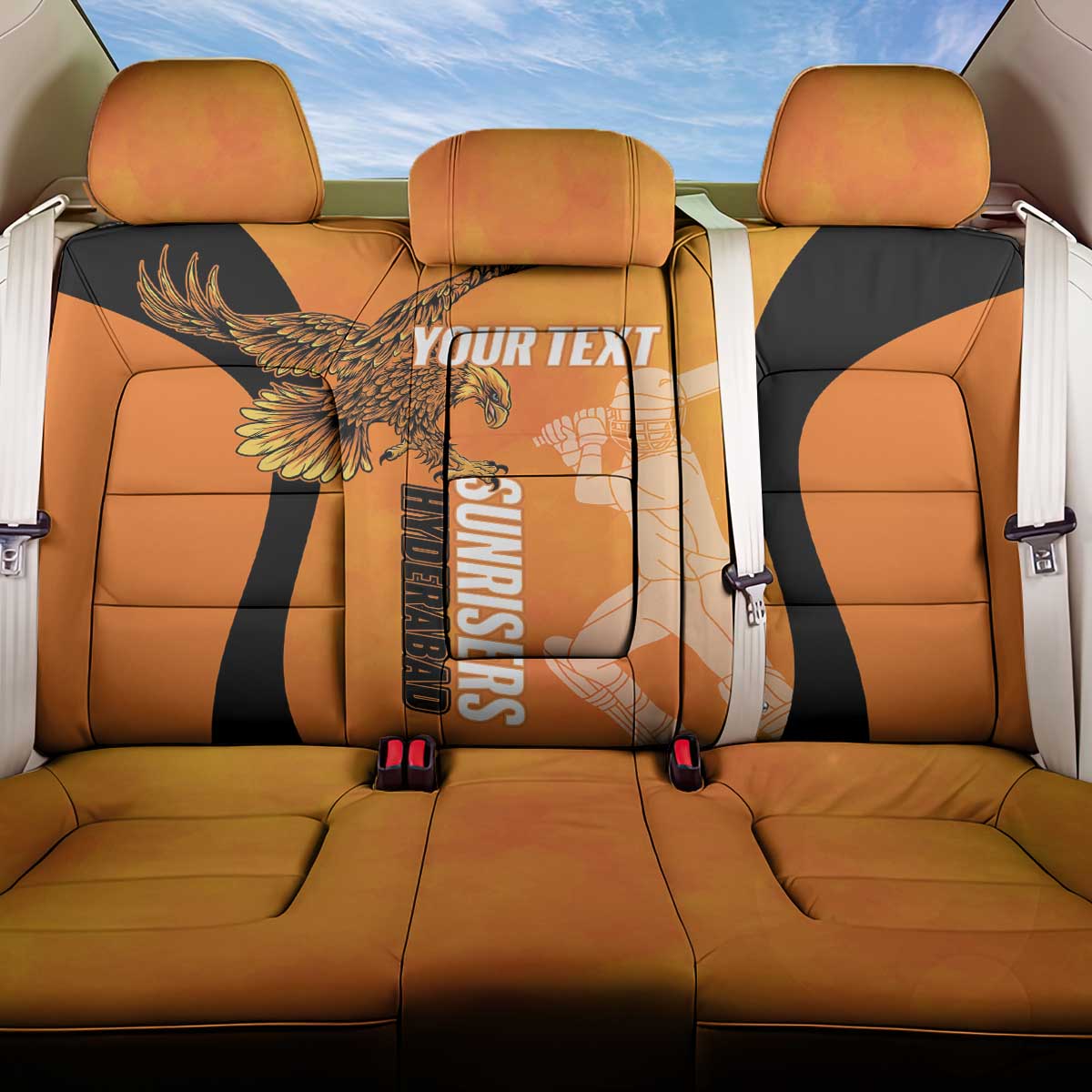 Custom Hyderabad India Cricket Back Car Seat Cover Go Sunrisers Eagle