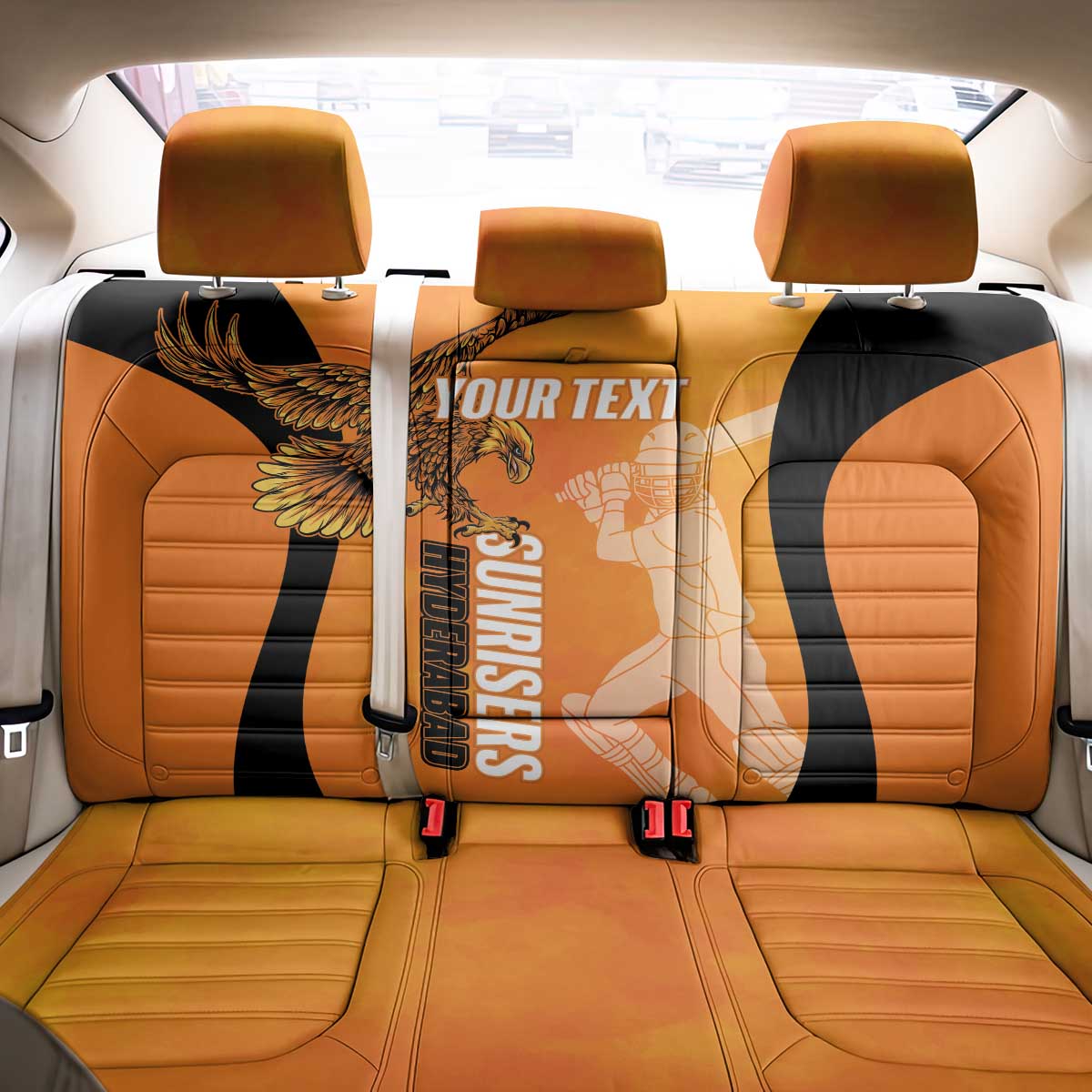 Custom Hyderabad India Cricket Back Car Seat Cover Go Sunrisers Eagle