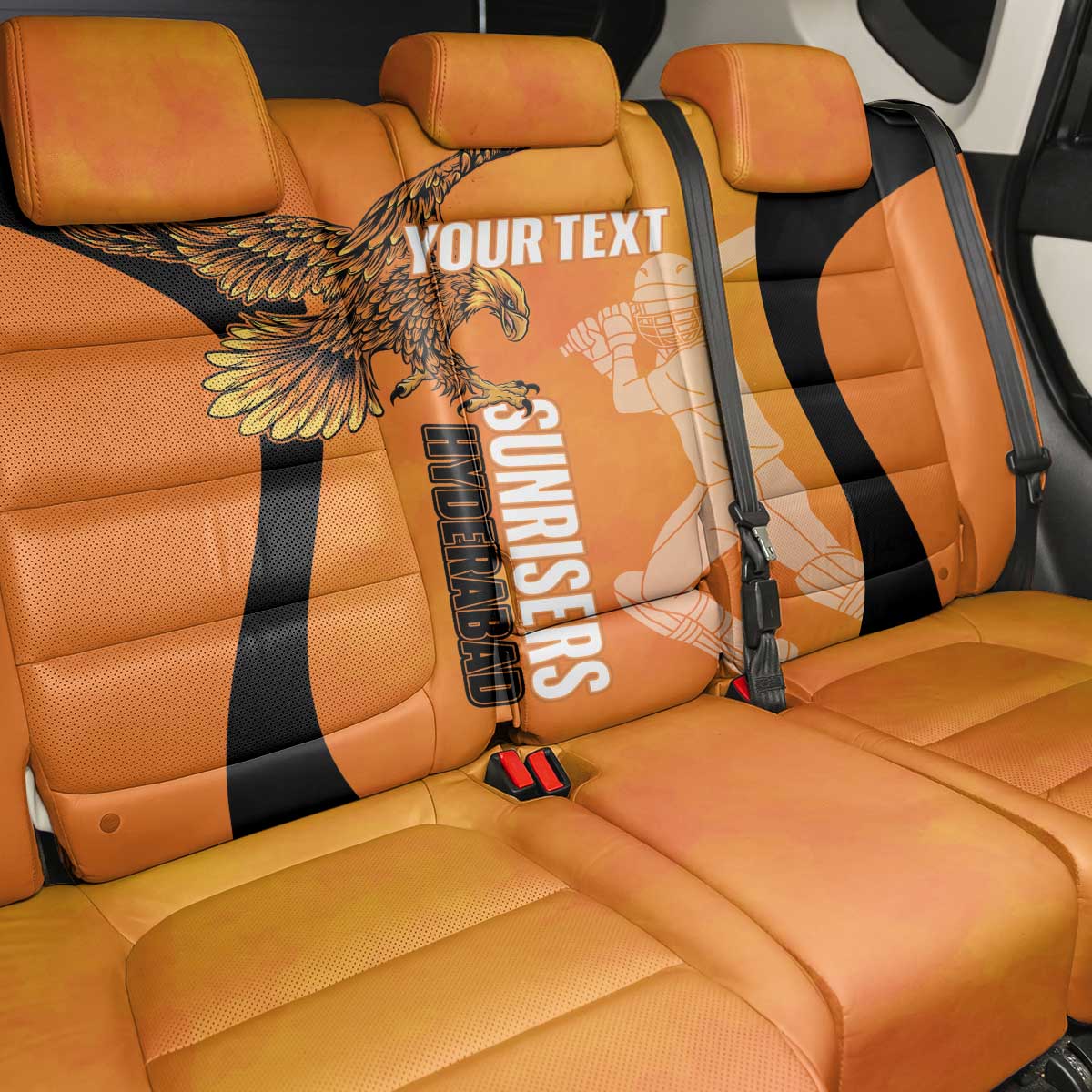 Custom Hyderabad India Cricket Back Car Seat Cover Go Sunrisers Eagle