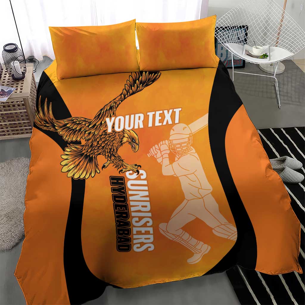 Custom Hyderabad India Cricket Bedding Set Go Sunrisers Eagle