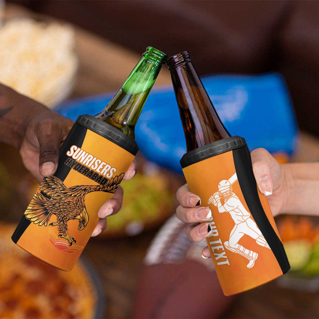 Custom Hyderabad India Cricket 4 in 1 Can Cooler Tumbler Go Sunrisers Eagle