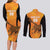 Custom Hyderabad India Cricket Couples Matching Long Sleeve Bodycon Dress and Long Sleeve Button Shirt Go Sunrisers Eagle