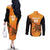 Custom Hyderabad India Cricket Couples Matching Off The Shoulder Long Sleeve Dress and Long Sleeve Button Shirt Go Sunrisers Eagle
