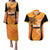 Custom Hyderabad India Cricket Couples Matching Puletasi and Hawaiian Shirt Go Sunrisers Eagle