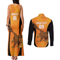 Custom Hyderabad India Cricket Couples Matching Tank Maxi Dress and Long Sleeve Button Shirt Go Sunrisers Eagle