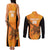 Custom Hyderabad India Cricket Couples Matching Tank Maxi Dress and Long Sleeve Button Shirt Go Sunrisers Eagle