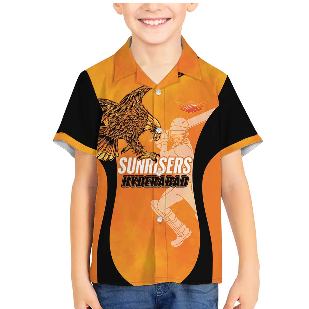 Custom Hyderabad India Cricket Family Matching Mermaid Dress and Hawaiian Shirt Go Sunrisers Eagle