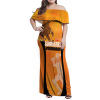 Custom Hyderabad India Cricket Family Matching Off Shoulder Maxi Dress and Hawaiian Shirt Go Sunrisers Eagle