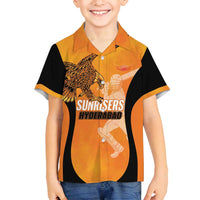 Custom Hyderabad India Cricket Family Matching Off Shoulder Maxi Dress and Hawaiian Shirt Go Sunrisers Eagle