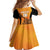 Custom Hyderabad India Cricket Family Matching Off Shoulder Short Dress and Hawaiian Shirt Go Sunrisers Eagle