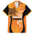 Custom Hyderabad India Cricket Family Matching Off Shoulder Short Dress and Hawaiian Shirt Go Sunrisers Eagle