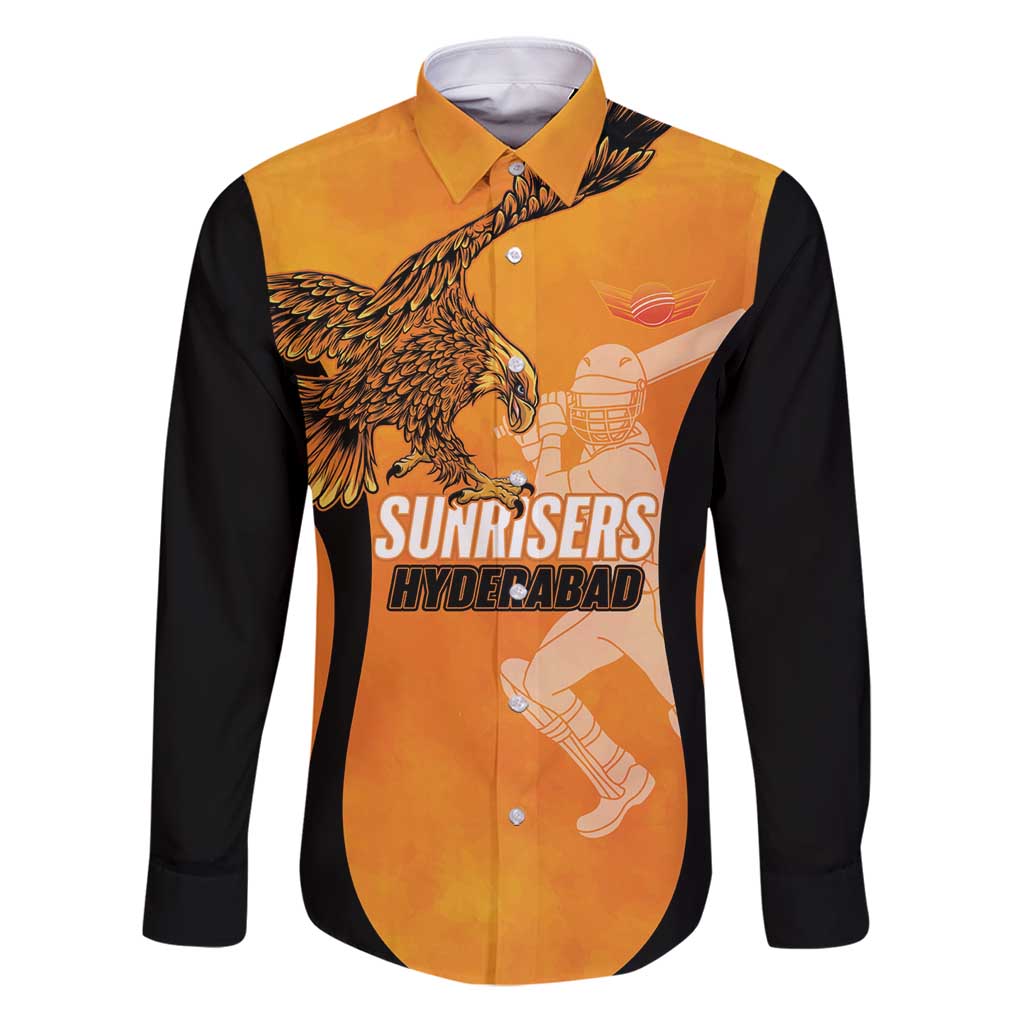 Custom Hyderabad India Cricket Family Matching Puletasi and Hawaiian Shirt Go Sunrisers Eagle
