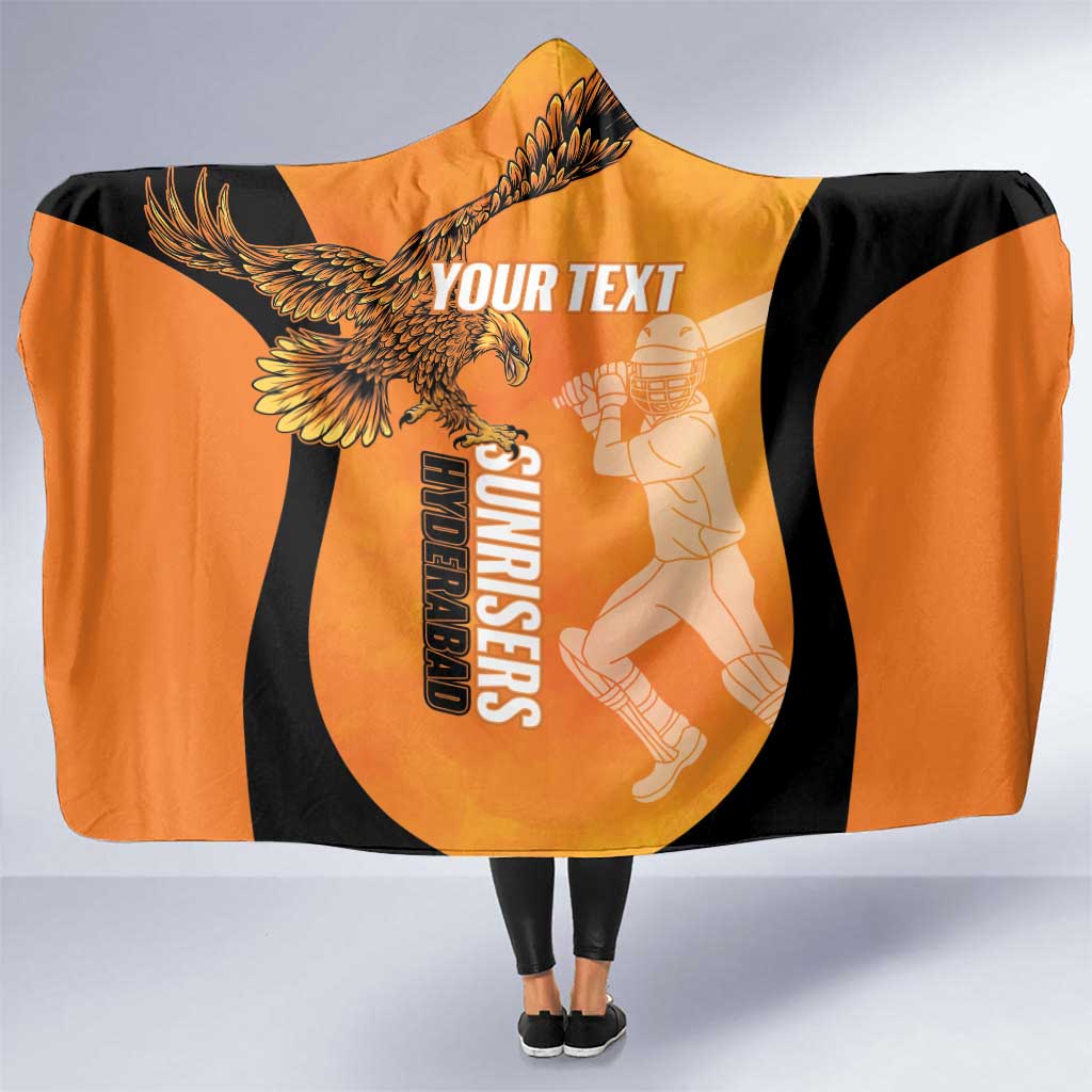 Custom Hyderabad India Cricket Hooded Blanket Go Sunrisers Eagle