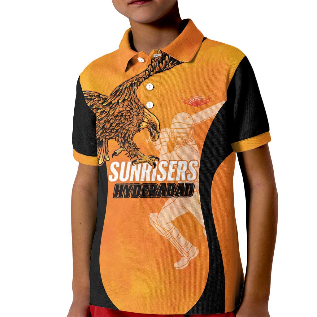 Custom Hyderabad India Cricket Kid Polo Shirt Go Sunrisers Eagle