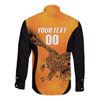 Custom Hyderabad India Cricket Long Sleeve Button Shirt Go Sunrisers Eagle
