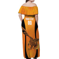 Custom Hyderabad India Cricket Off Shoulder Maxi Dress Go Sunrisers Eagle