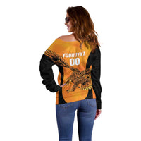 Custom Hyderabad India Cricket Off Shoulder Sweater Go Sunrisers Eagle