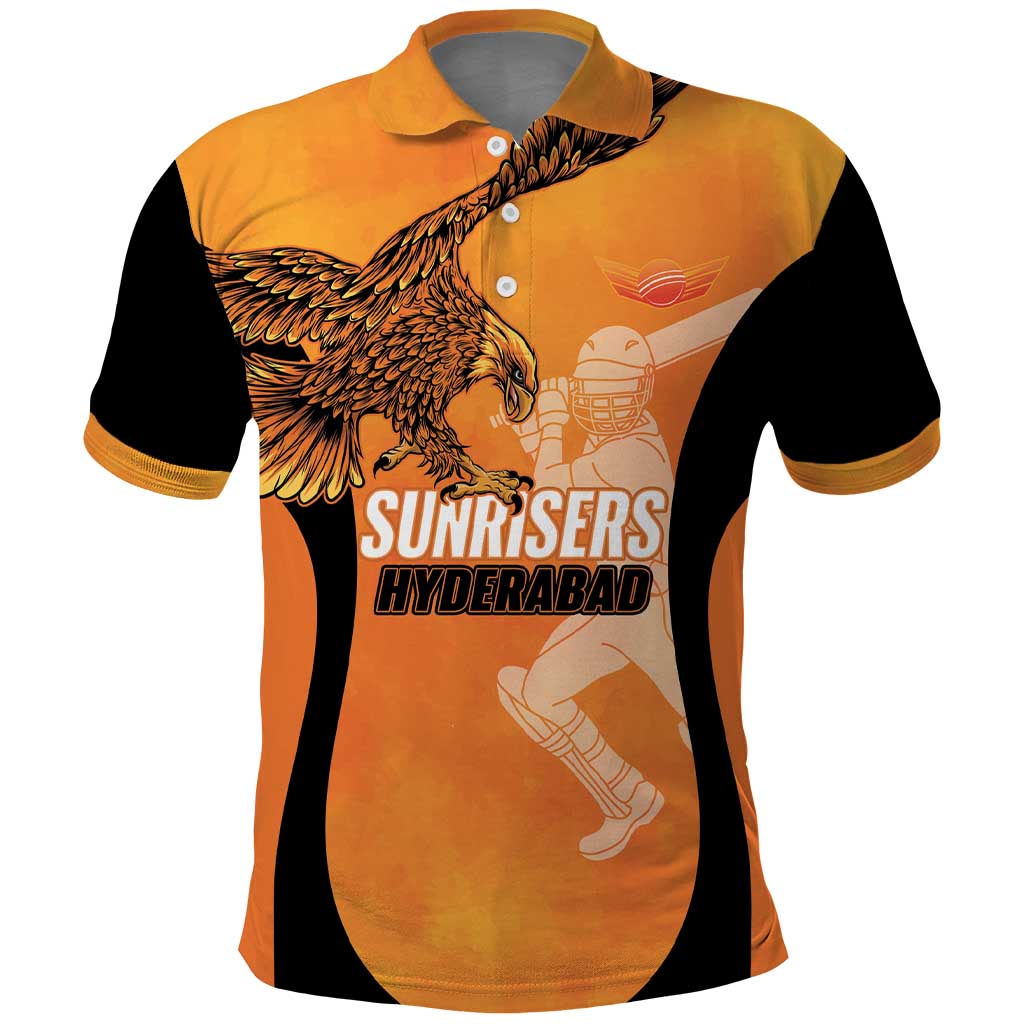 Custom Hyderabad India Cricket Polo Shirt Go Sunrisers Eagle