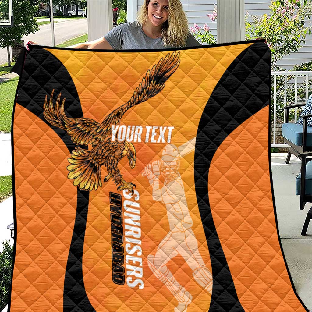 Custom Hyderabad India Cricket Quilt Go Sunrisers Eagle