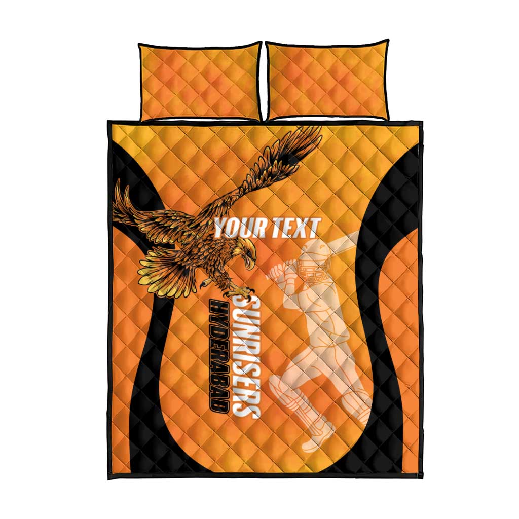 Custom Hyderabad India Cricket Quilt Bed Set Go Sunrisers Eagle