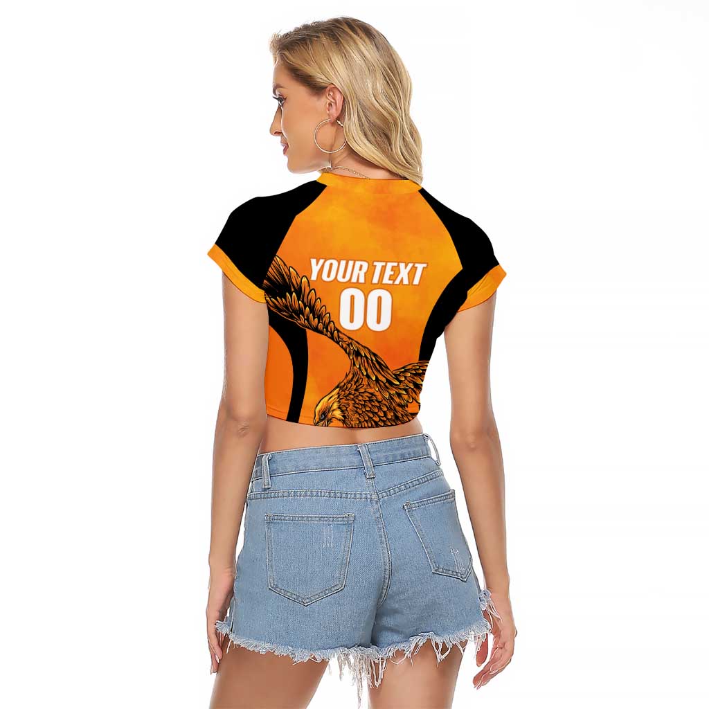 Custom Hyderabad India Cricket Raglan Cropped T Shirt Go Sunrisers Eagle