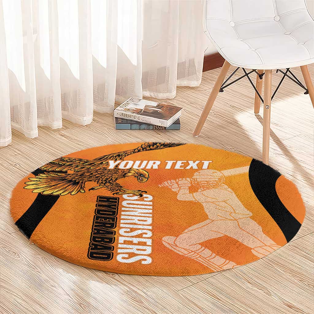 Custom Hyderabad India Cricket Round Carpet Go Sunrisers Eagle