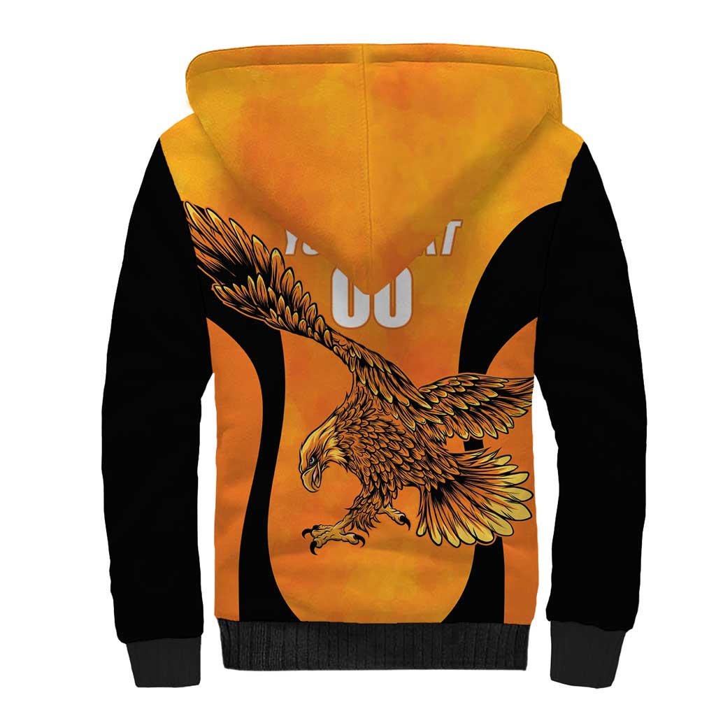 Custom Hyderabad India Cricket Sherpa Hoodie Go Sunrisers Eagle