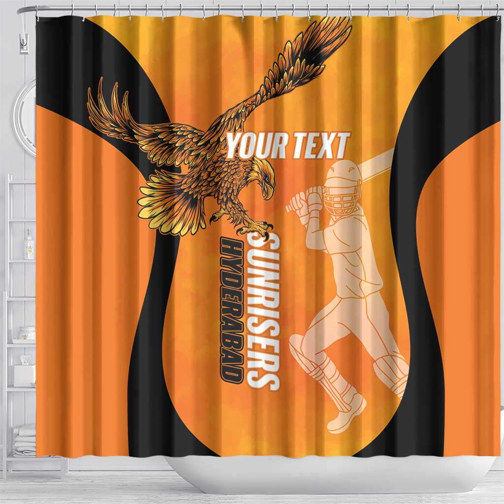 Custom Hyderabad India Cricket Shower Curtain Go Sunrisers Eagle