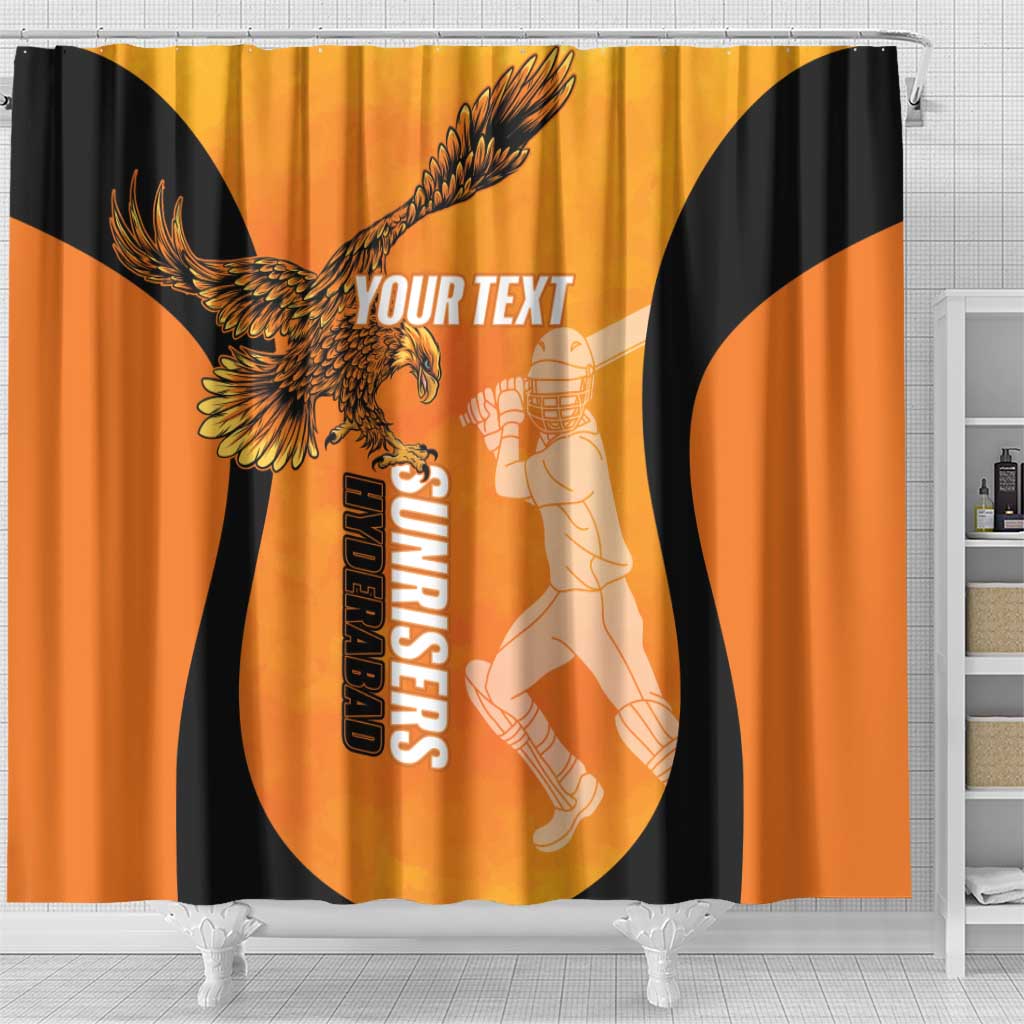 Custom Hyderabad India Cricket Shower Curtain Go Sunrisers Eagle