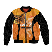 Custom Hyderabad India Cricket Sleeve Zip Bomber Jacket Go Sunrisers Eagle
