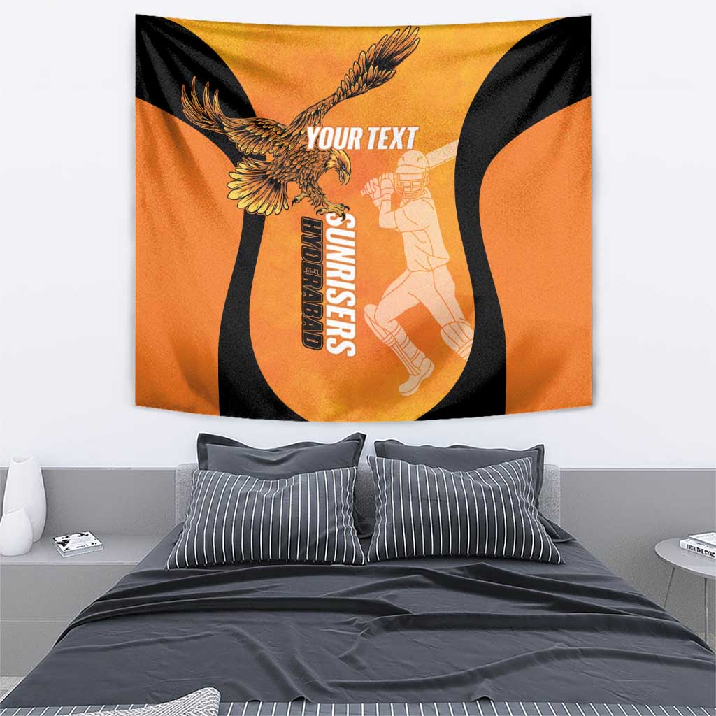 Custom Hyderabad India Cricket Tapestry Go Sunrisers Eagle