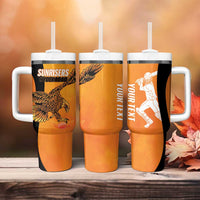 Custom Hyderabad India Cricket Tumbler With Handle Go Sunrisers Eagle