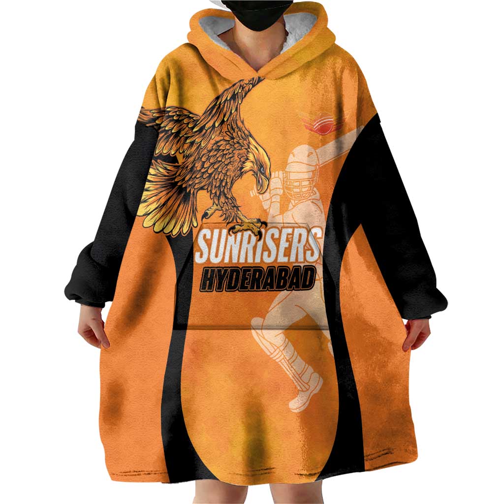 Custom Hyderabad India Cricket Wearable Blanket Hoodie Go Sunrisers Eagle