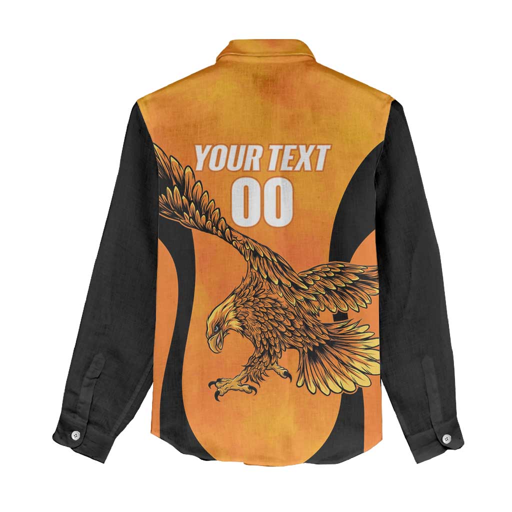 Custom Hyderabad India Cricket Women Casual Shirt Go Sunrisers Eagle