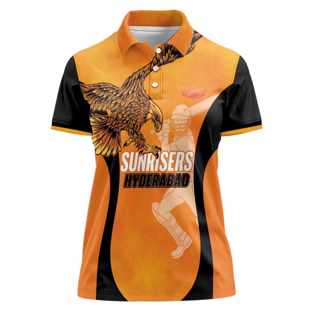 Custom Hyderabad India Cricket Women Polo Shirt Go Sunrisers Eagle