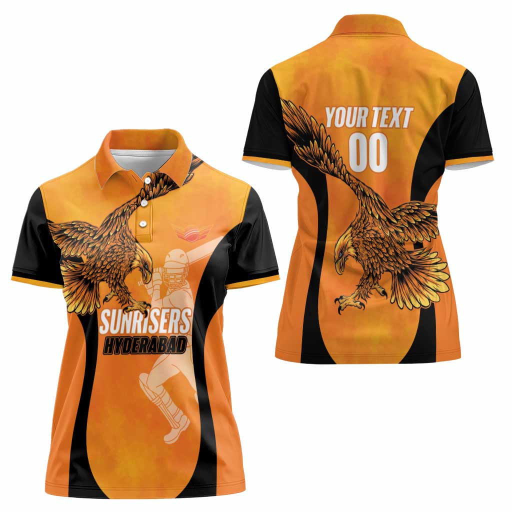 Custom Hyderabad India Cricket Women Polo Shirt Go Sunrisers Eagle
