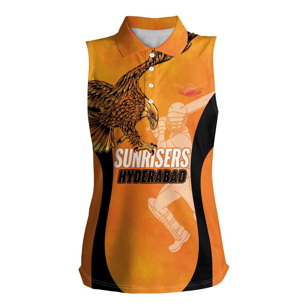 Custom Hyderabad India Cricket Women Sleeveless Polo Shirt Go Sunrisers Eagle