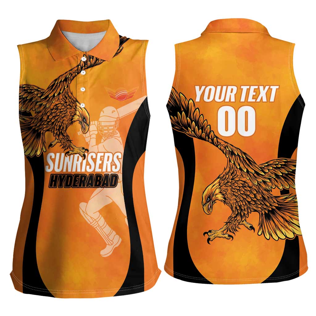Custom Hyderabad India Cricket Women Sleeveless Polo Shirt Go Sunrisers Eagle