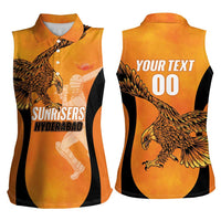 Custom Hyderabad India Cricket Women Sleeveless Polo Shirt Go Sunrisers Eagle