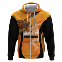 Custom Hyderabad India Cricket Zip Hoodie Go Sunrisers Eagle