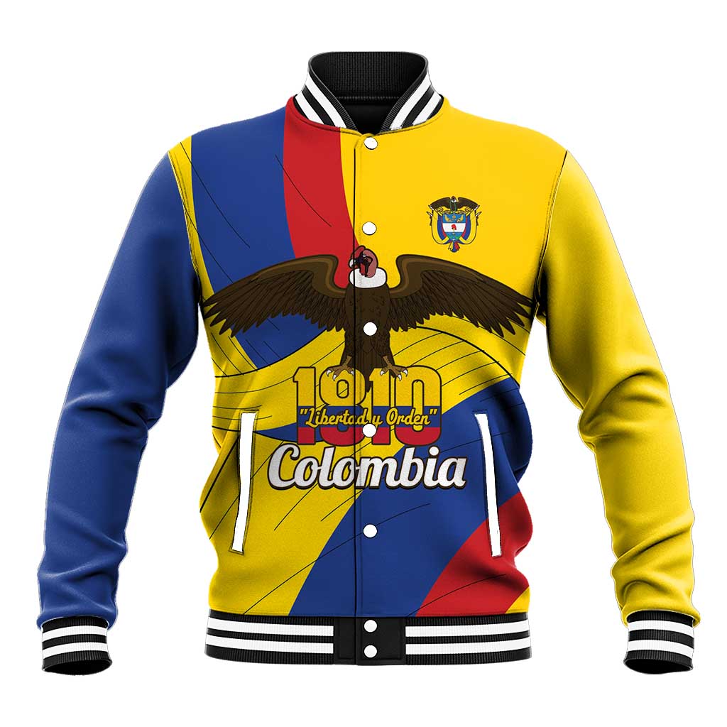Personalised Colombia Independence Day Baseball Jacket 1810 Libertad y Orden