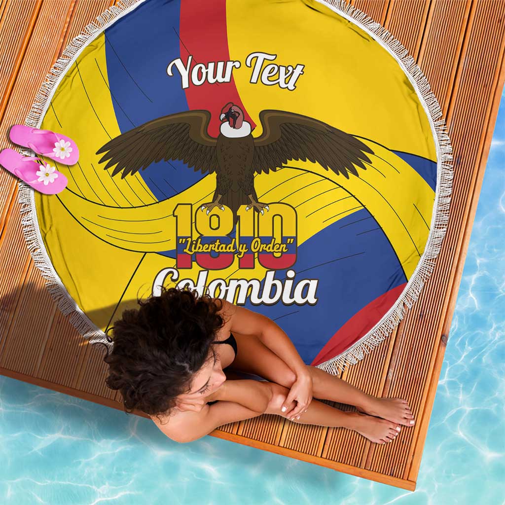 Personalised Colombia Independence Day Beach Blanket 1810 Libertad y Orden